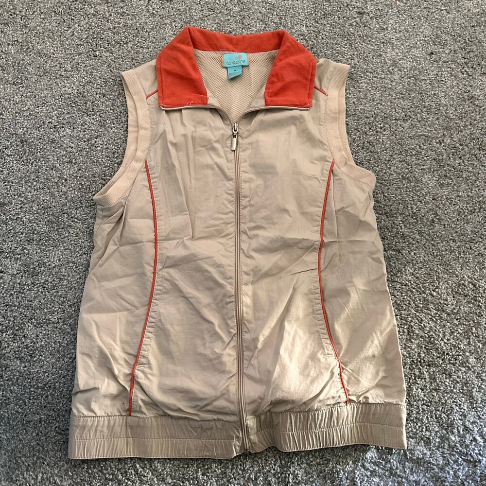 Tangerine Vest Beige Orange Womens Lightweight Size Medium